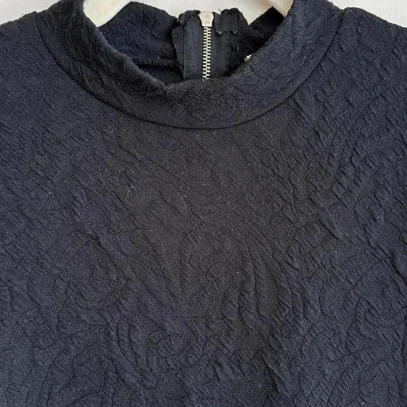 Blu Pepper Black Floral Textured Tank Dress, Swing Dress, Size Medium - Picture 8 of 16